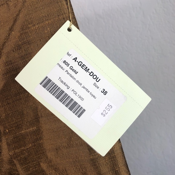 Paule Vasseur Gemeau 100% Silk Gold Pants - Picture 4 of 8